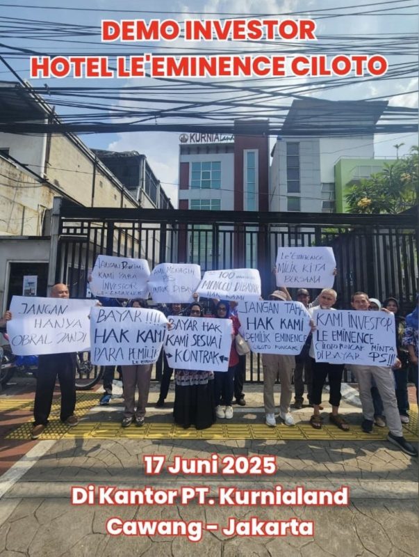Lagi.. Puluhan Investor Kondotel Sahid Hotel Le Eminence Gelar Aksi Damai, Tuntut Pembayaran Profit Sharing!!