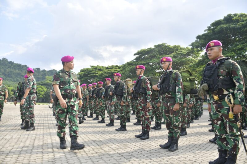 SIAP DUKUNG HUT KE-80 TNI, DANBRIGIF 4 MARINIR/BS PIMPIN APEL KESIAPAN SECARA TATAP MUKA DAN VIRTUAL