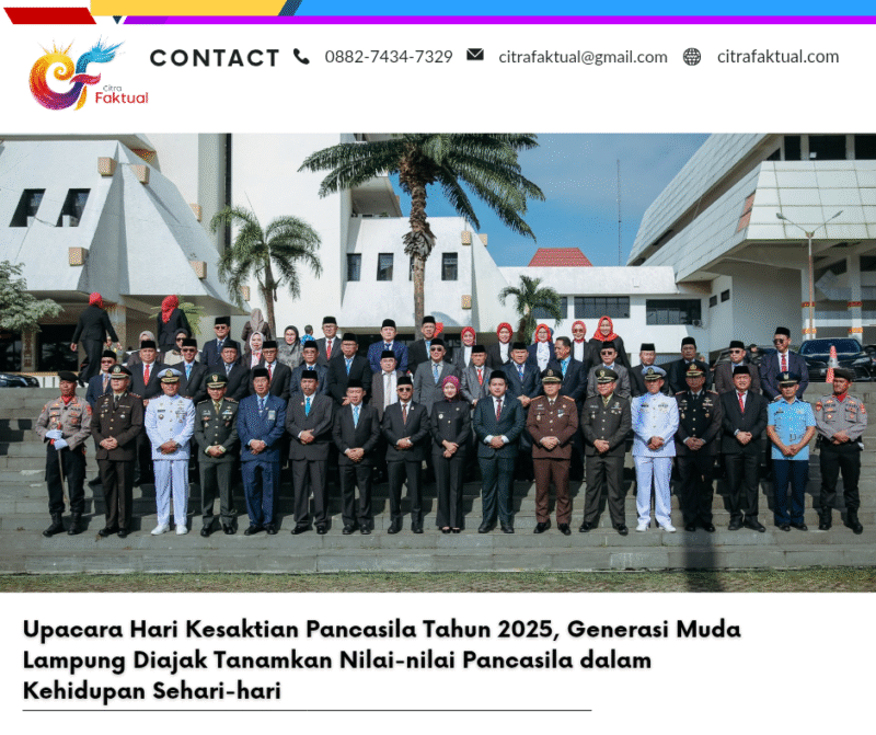Upacara Hari Kesaktian Pancasila Tahun 2025, Generasi Muda Lampung Diajak Tanamkan Nilai-nilai Pancasila dalam Kehidupan Sehari-hari