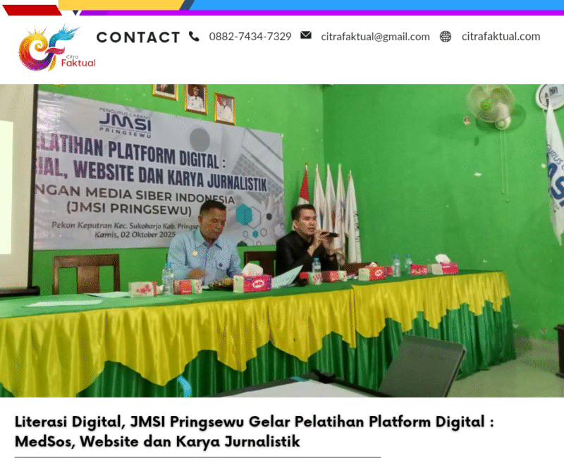 Literasi Digital, JMSI Pringsewu Gelar Pelatihan Platform Digital : MedSos, Website dan Karya Jurnalistik