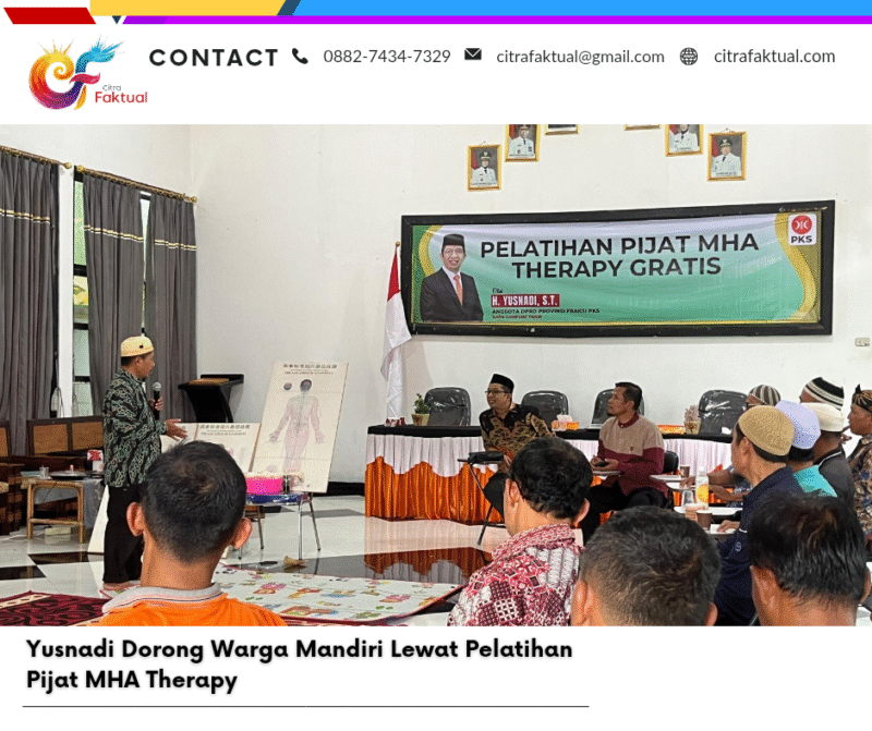 Yusnadi Dorong Warga Mandiri Lewat Pelatihan Pijat MHA Therapy