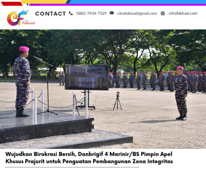 Wujudkan Birokrasi Bersih, Danbrigif 4 Marinir/BS Pimpin Apel Khusus Prajurit untuk Penguatan Pembangunan Zona Integritas