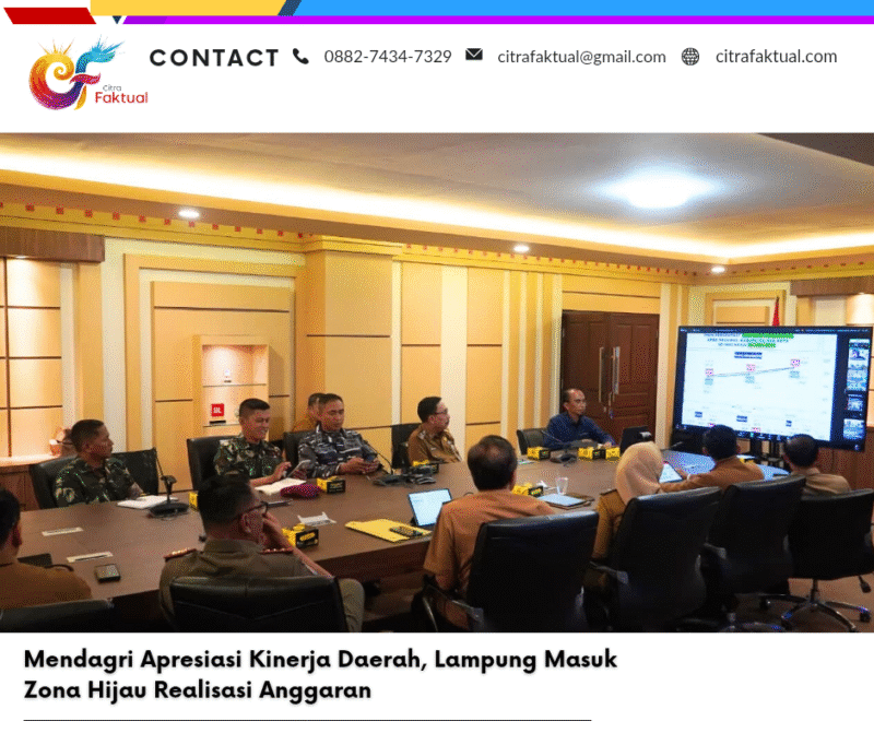 Mendagri Apresiasi Kinerja Daerah, Lampung Masuk Zona Hijau Realisasi Anggaran