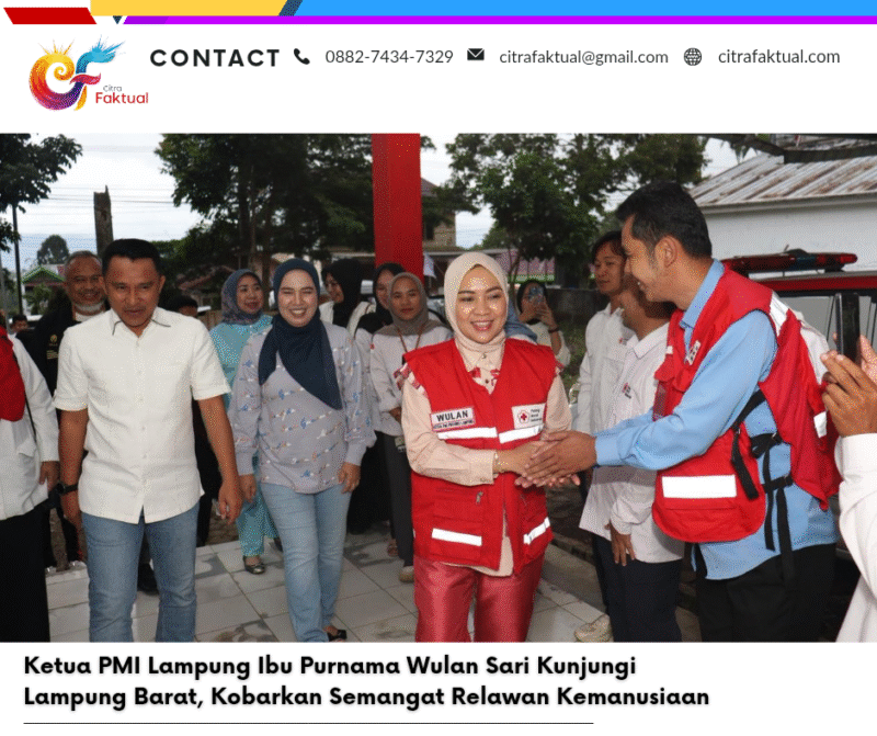 Ketua PMI Lampung Ibu Purnama Wulan Sari Kunjungi Lampung Barat, Kobarkan Semangat Relawan Kemanusiaan
