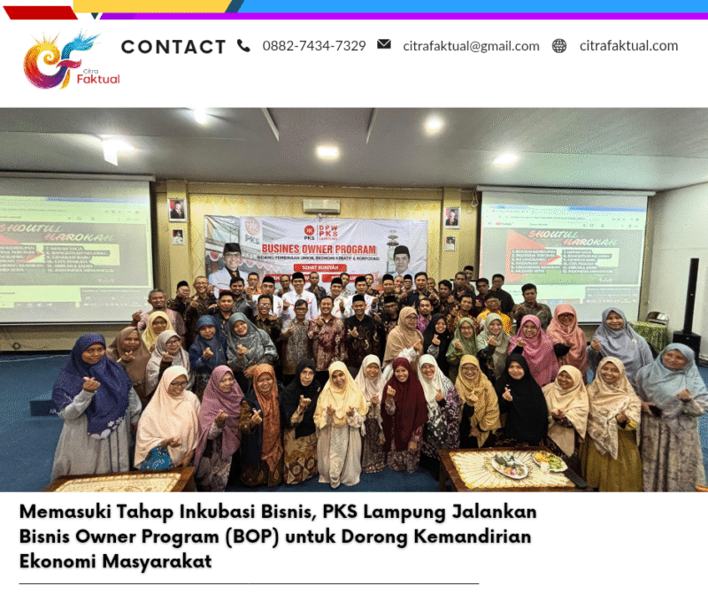 Memasuki Tahap Inkubasi Bisnis, PKS Lampung Jalankan Bisnis Owner Program (BOP) untuk Dorong Kemandirian Ekonomi Masyarakat