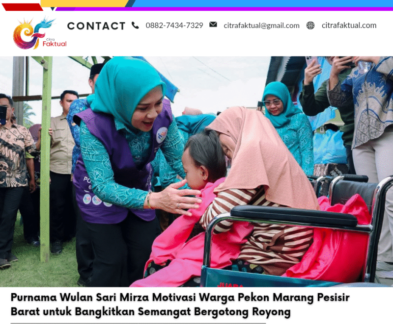 Purnama Wulan Sari Mirza Motivasi Warga Pekon Marang Pesisir Barat untuk Bangkitkan Semangat Bergotong Royong