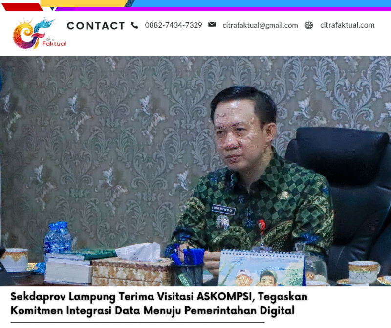 Sekdaprov Lampung Terima Visitasi ASKOMPSI, Tegaskan Komitmen Integrasi Data Menuju Pemerintahan Digital