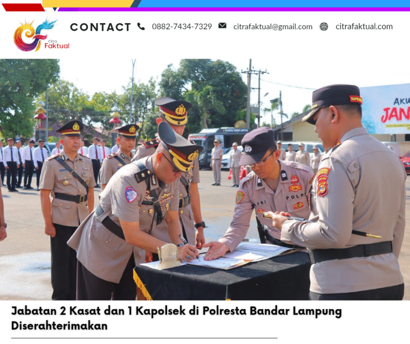 Jabatan 2 Kasat dan 1 Kapolsek di Polresta Bandar Lampung Diserahterimakan