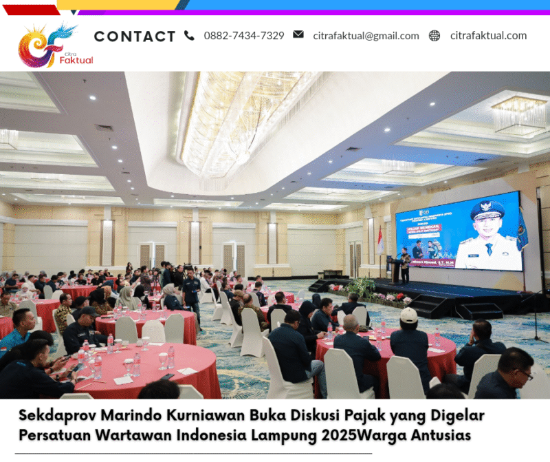 Sekdaprov Marindo Kurniawan Buka Diskusi Pajak yang Digelar Persatuan Wartawan Indonesia Lampung 2025