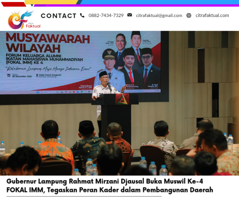 Gubernur Lampung Rahmat Mirzani Djausal Buka Muswil Ke-4 FOKAL IMM, Tegaskan Peran Kader dalam Pembangunan Daerah