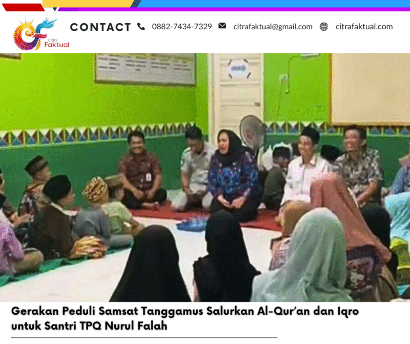 Gerakan Peduli Samsat Tanggamus Salurkan Al-Qur’an dan Iqro untuk Santri TPQ Nurul Falah