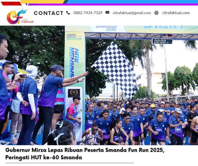 Gubernur Mirza Lepas Ribuan Peserta Smanda Fun Run 2025, Peringati HUT ke-60 Smanda