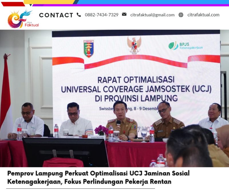 Pemprov Lampung Perkuat Optimalisasi UCJ Jaminan Sosial Ketenagakerjaan, Fokus Perlindungan Pekerja Rentan