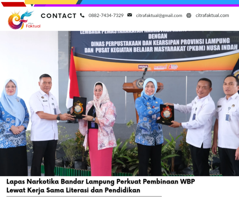 Lapas Narkotika Bandar Lampung Perkuat Pembinaan WBP Lewat Kerja Sama Literasi dan Pendidikan