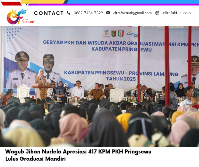 Wagub Jihan Nurlela Apresiasi 417 KPM PKH Pringsewu Lulus Graduasi Mandiri