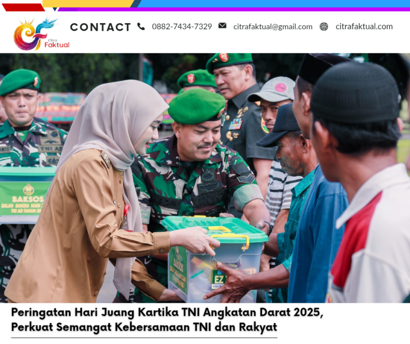 Peringatan Hari Juang Kartika TNI Angkatan Darat 2025, Perkuat Semangat Kebersamaan TNI dan Rakyat