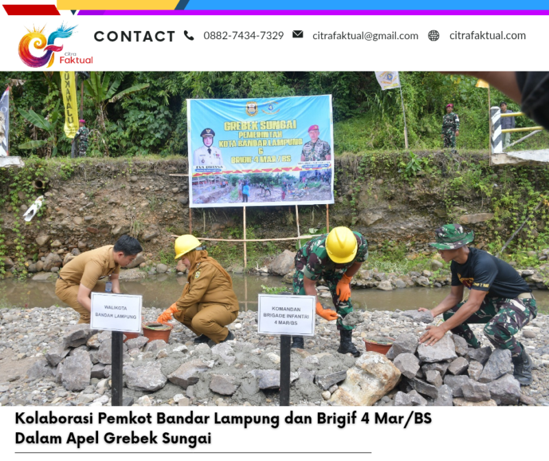 Kolaborasi Pemkot Bandar Lampung dan Brigif 4 Mar/BS dalam Apel Grebek Sungai