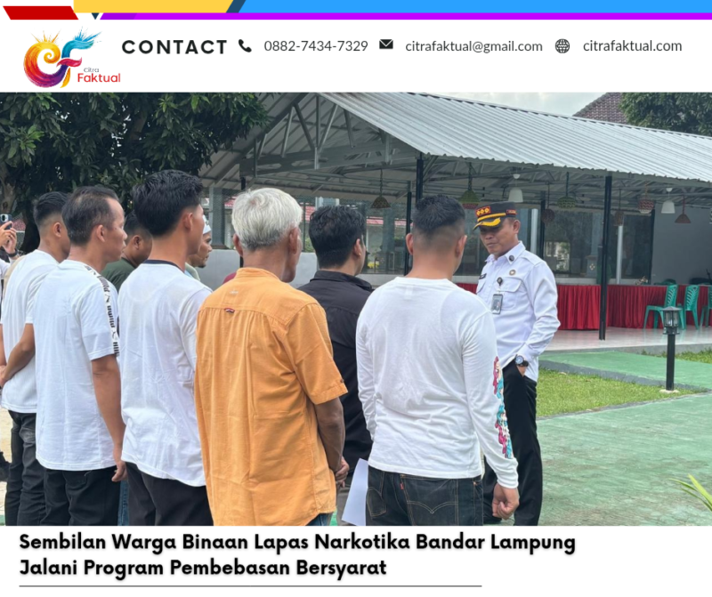 Sembilan Warga Binaan Lapas Narkotika Bandar Lampung Jalani Program Pembebasan Bersyarat
