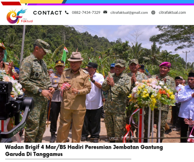 Wadan Brigif 4 Mar/BS Hadiri Peresmian Jembatan Gantung Garuda di Tanggamus