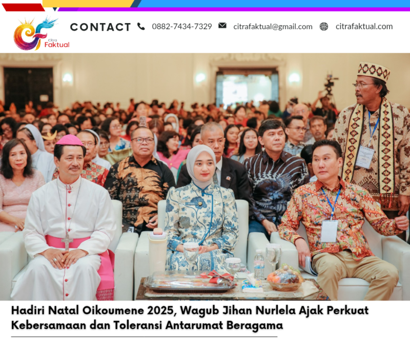 Hadiri Natal Oikoumene 2025, Wagub Jihan Nurlela Ajak Perkuat Kebersamaan dan Toleransi Antarumat Beragama