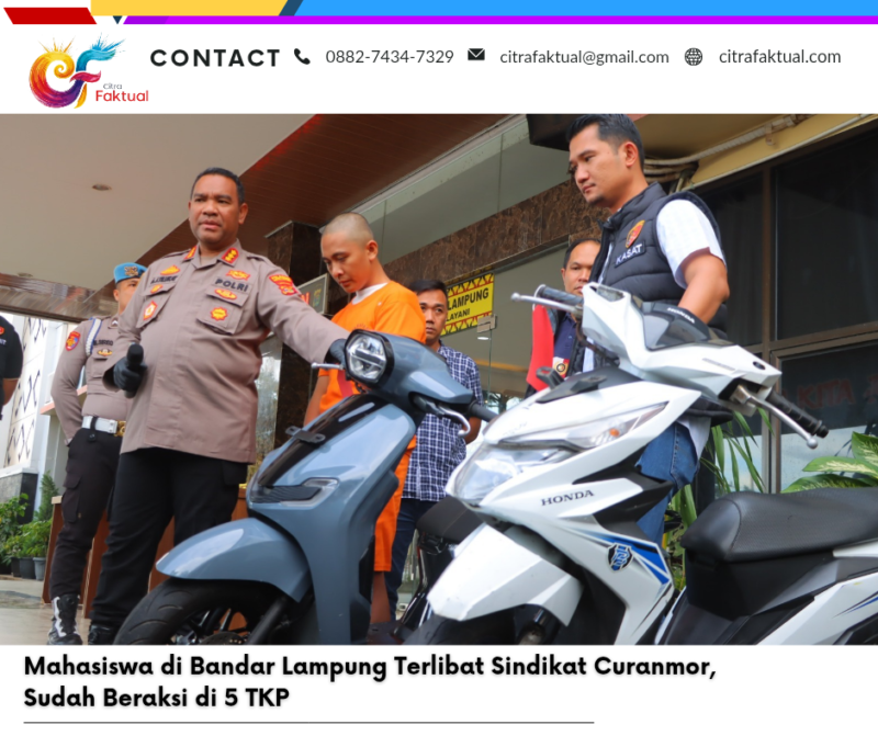Mahasiswa di Bandar Lampung Terlibat Sindikat Curanmor, Sudah Beraksi di 5 TKP