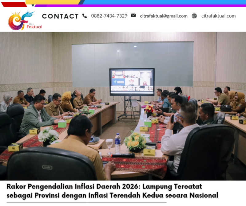 Rakor Pengendalian Inflasi Daerah 2026: Lampung Tercatat sebagai Provinsi dengan Inflasi Terendah Kedua secara Nasional