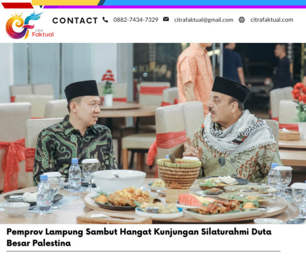 Pemprov Lampung Sambut Hangat Kunjungan Silaturahmi Duta Besar Palestina