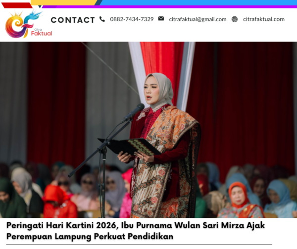Peringati Hari Kartini 2026, Ibu Purnama Wulan Sari Mirza Ajak Perempuan Lampung Perkuat Pendidikan