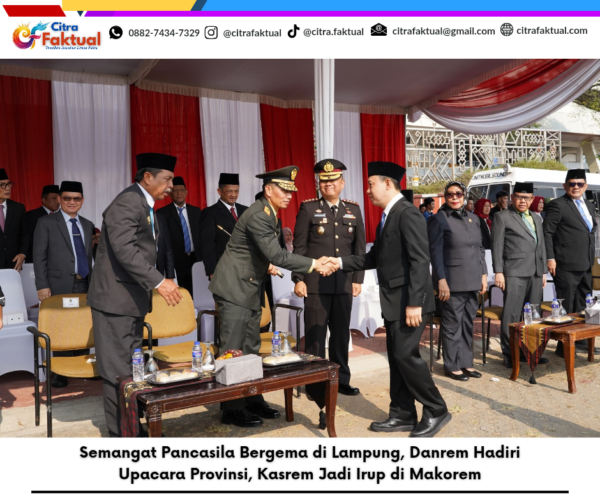 Semangat Pancasila Bergema di Lampung, Danrem Hadiri Upacara Provinsi, Kasrem Jadi Irup di Makorem
